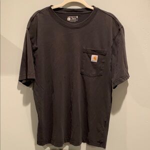 Carhartt Men's Loose Fit Dark Gray Faded Black Short Sleeve Tee Cotton Shirt